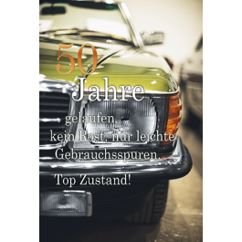 50. Geburtstag Auto >> hier bestellen