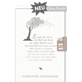 Trauerkarte Baum & Spruch Online kaufen