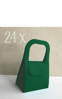 24 Mini Paper Bags Adventskalender Tannengr&uuml;n