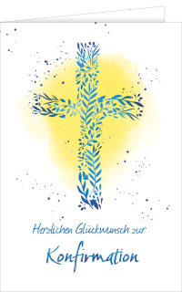 Konfirmationskarte blaues Kreuz
