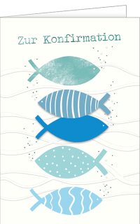 Konfirmationskarte Fische