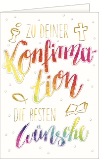Konfirmationskarte Lettering bunt