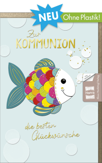 Kommunionskarte Regenbogenfisch