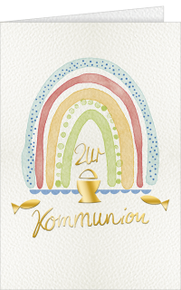 Kommunionskarte Regenbogen