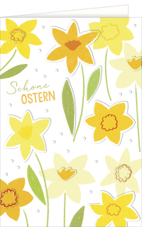 Osterkarte Fr&uuml;hlingsblumen