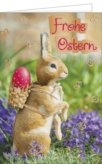 Osterkarte Hasenfigur