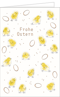Osterkarte K&uuml;ken & Eier