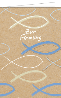 Firmungskarte Fischsymbole