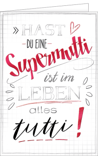 Muttertagskarte in trendigen Handlettering