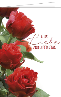 Muttertagskarte Rote Rosen.