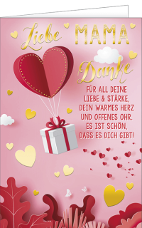 Muttertagskarte fliegendes Geschenk