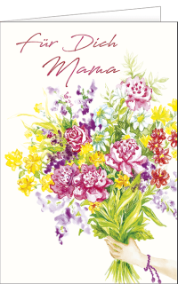 Muttertagskarte Aquarell Blumenstrauß
