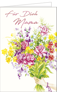Muttertagskarte Aquarell Blumenstrau&szlig;
