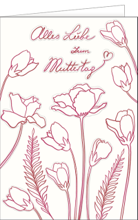 Muttertagskarte Blumenzeichnung