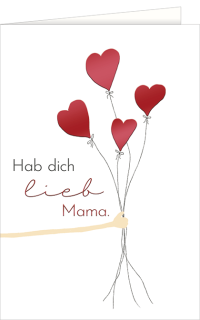 Muttertagskarte Herzballons