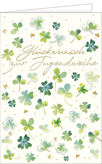 Jugendweihekarte Glücksklee