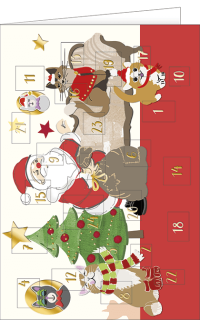 Adventskalenderkarte für Katzenfans