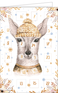 Adventskalenderkarte Reh
