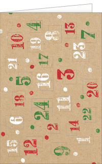 Adventskalenderkarte Zahlen