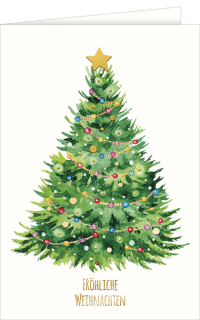 Weihnachtskarte „Geschmückter Tannenbaum“