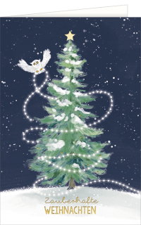 Weihnachtskarte Eule