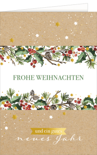 Weihnachtskarte „Frohe Weihnachten & ein gutes neues Jahr“