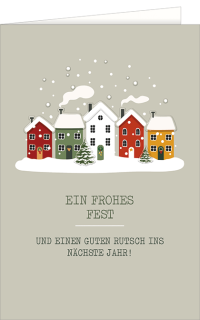 Weihnachtskarte weihnachtliche Stadt 