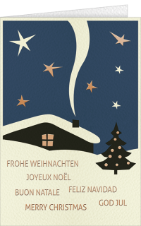 Internationale Weihnachtskarte Berge
