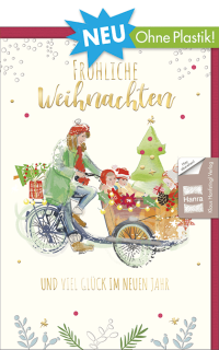 Weihnachtskarte Lastenfahrrad
