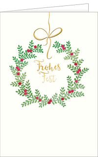 Weihnachtskarte Zweigenkranz