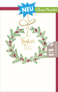 Weihnachtskarte Zweigenkranz