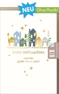 Weihnachtskarte Bunte Häuser