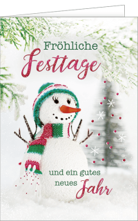 Foto-Weihnachtskarte Schneemann