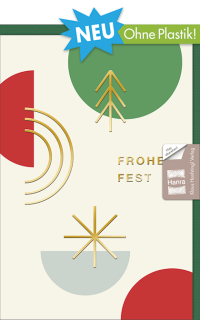Moderne Weihnachtskarte ohne Plastik