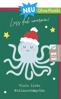 Weihnachtskarte ohne Plastik - Oktopus