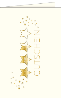Weihnachtsgutschein goldene Sterne