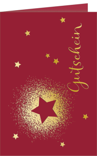 Weihnachtsgutscheinkarte mit Sternen