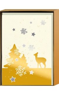 Gru&szlig;kartenbox Goldene Weihnachtskarte