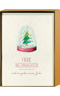 Kartenset: Weihnachtskarte Schneekugel