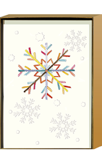 6 St. Weihnachtskarte Schneeflocke