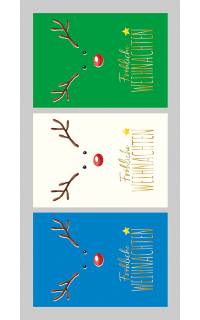 3er Set Weihnachtsanh&auml;nger Rentier
