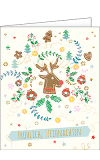 Beilegek&auml;rtchen Lebkuchen-Rentier