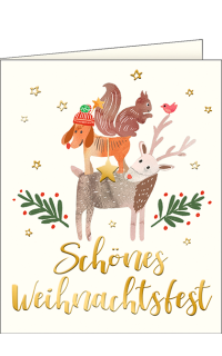 Mini-Weihnachtskarte Tiere
