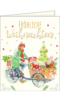 Mini-Weihnachtskarte Lastenfahrrad