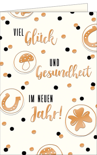 Neujahrskarte Glücksbringer