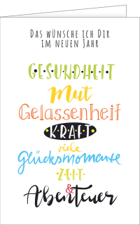 Neujahrskarte Lettering