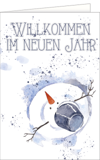 Neujahrskarte Schneemann