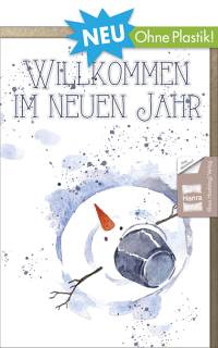 Neujahrskarte ohne Plastik Schneemann