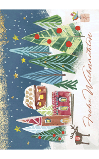 Weihnachtspostkarte Stadt