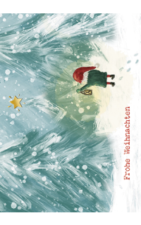 Weihnachtspostkarte Winterwald mit Wichtel